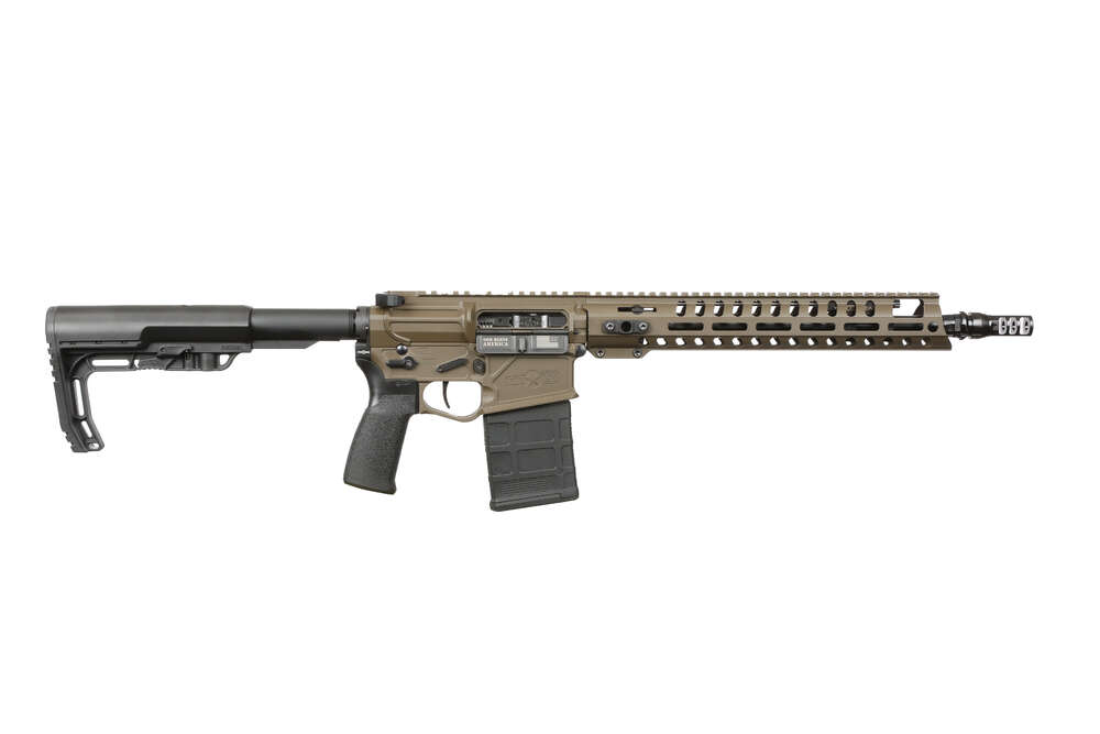 Rifles Long Guns Patriot Ordnance Factory Rogue DI 308Win ROGUE DI 308WIN 13.75" BRN • PATRIOT BROWN